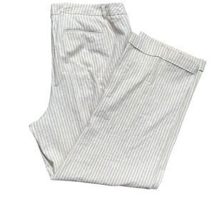 Lane Bryant Lena Pants Cream Stripe Linen Blend Summer Trouser Size 22 NEW